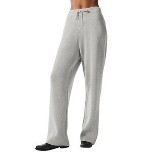 Alo Yoga Domain Rib Knit Sweatpant Athletic Heather Grey L
